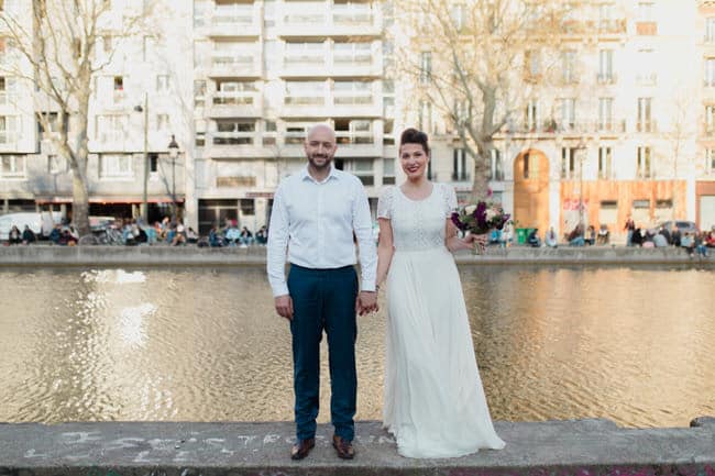 Mariés au bord de l'eau à Paris