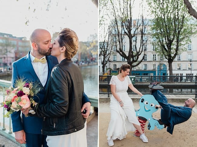 Les amoureux s'amusent aux quais de Jemmapes