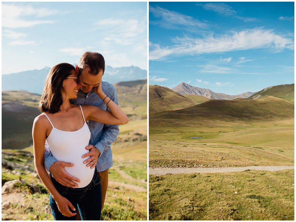 séance couple dans les montagnes