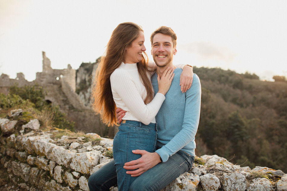 Le couple au château de Crussol
