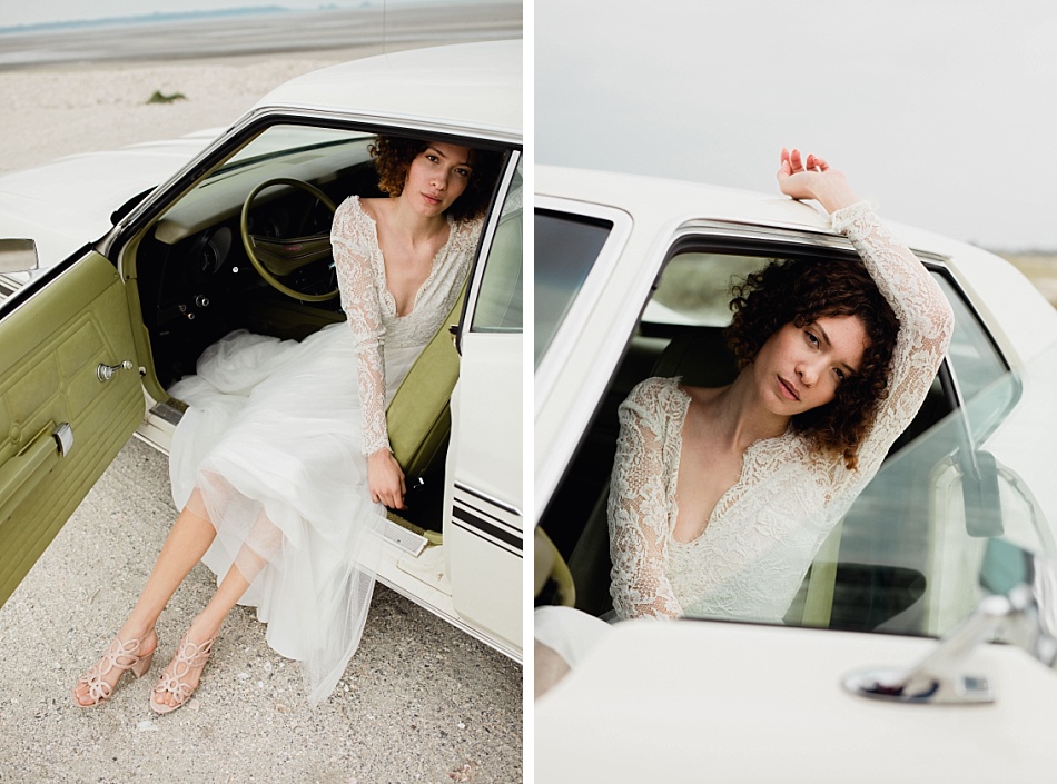 voiture collection avec mariée