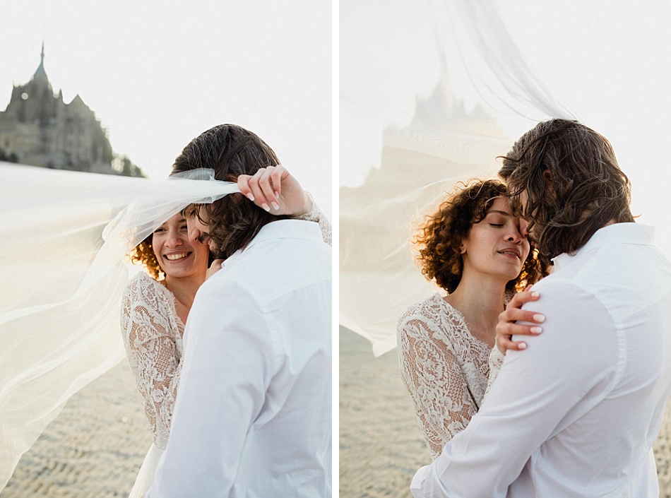 les mariés sous le voile