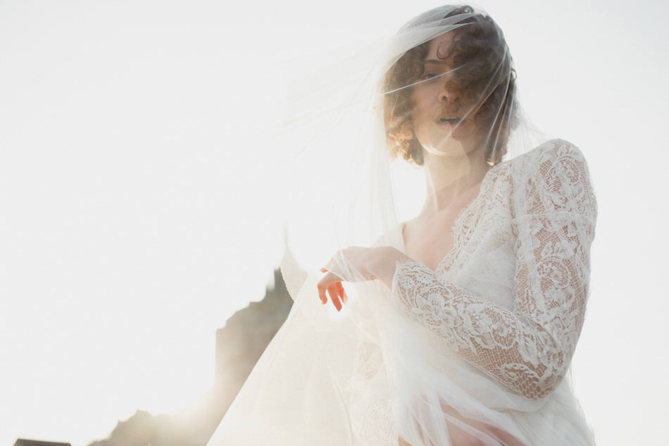 shooting autour du voile de la mariée