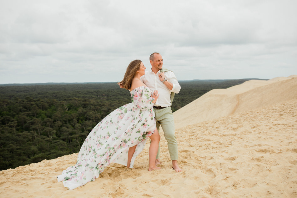 Séance fiançailles à la dune du Pilat
