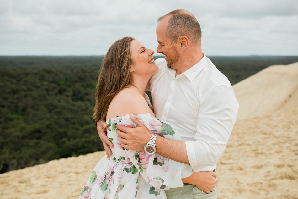 Séance fiançailles à la dune du Pilat