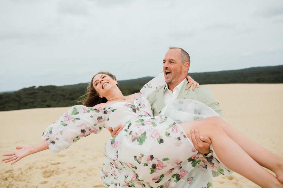 Séance fiançailles à la dune du Pilat