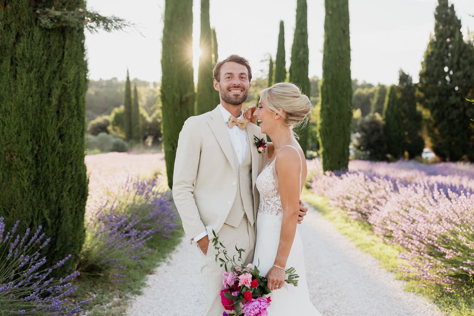 Couple in a lavender fields in provence