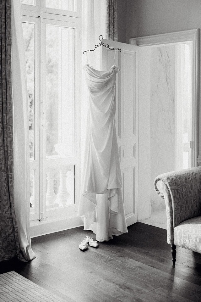 Wedding Dress at Chateau des 3 fontaines