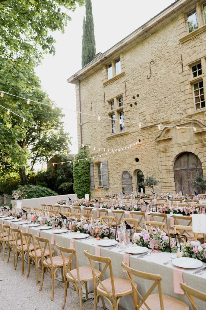 Chateau de Sannes table dinner Wedding