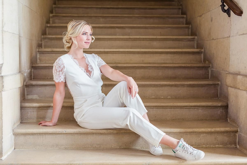 combinaison mariage blanche