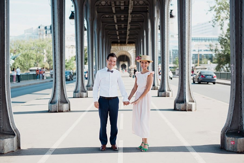 le pont bir hakeim avec les mariés