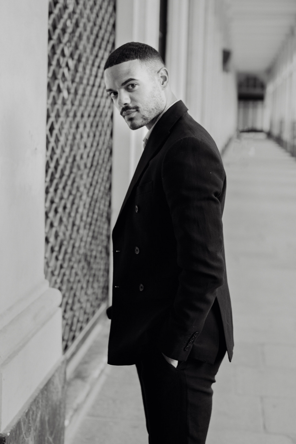 Portrait homme noir et blanc